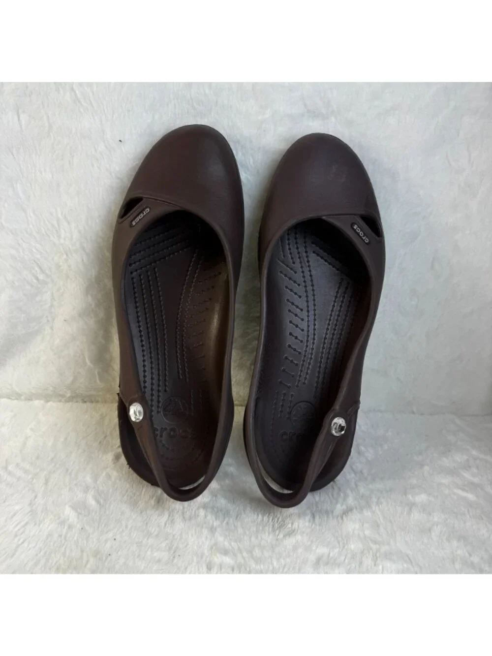 Crocs Olivia Rhinestone Ballet Flats Size 11 Women’s Brown Slip On Shoes